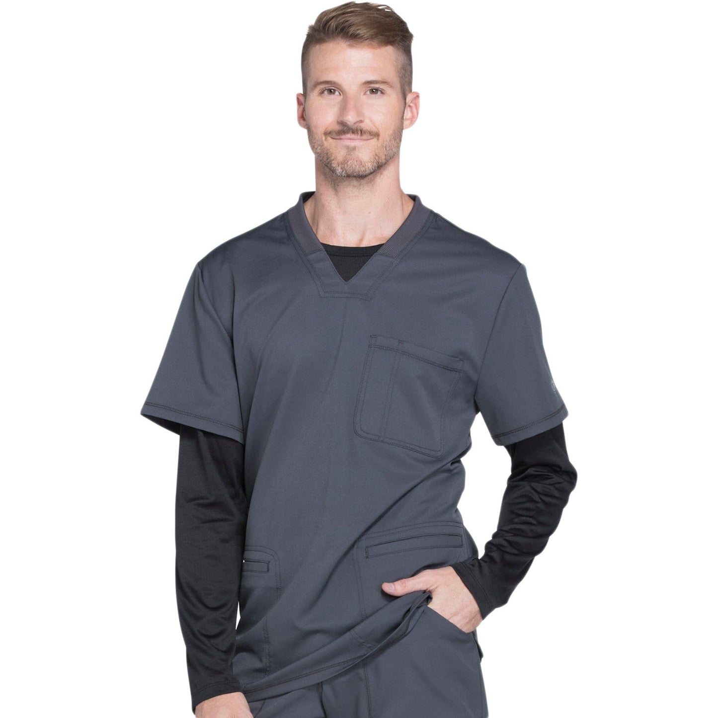 Dickies Scrubs Top Dickies Dynamix DK640 Scrubs Top Men Pewter