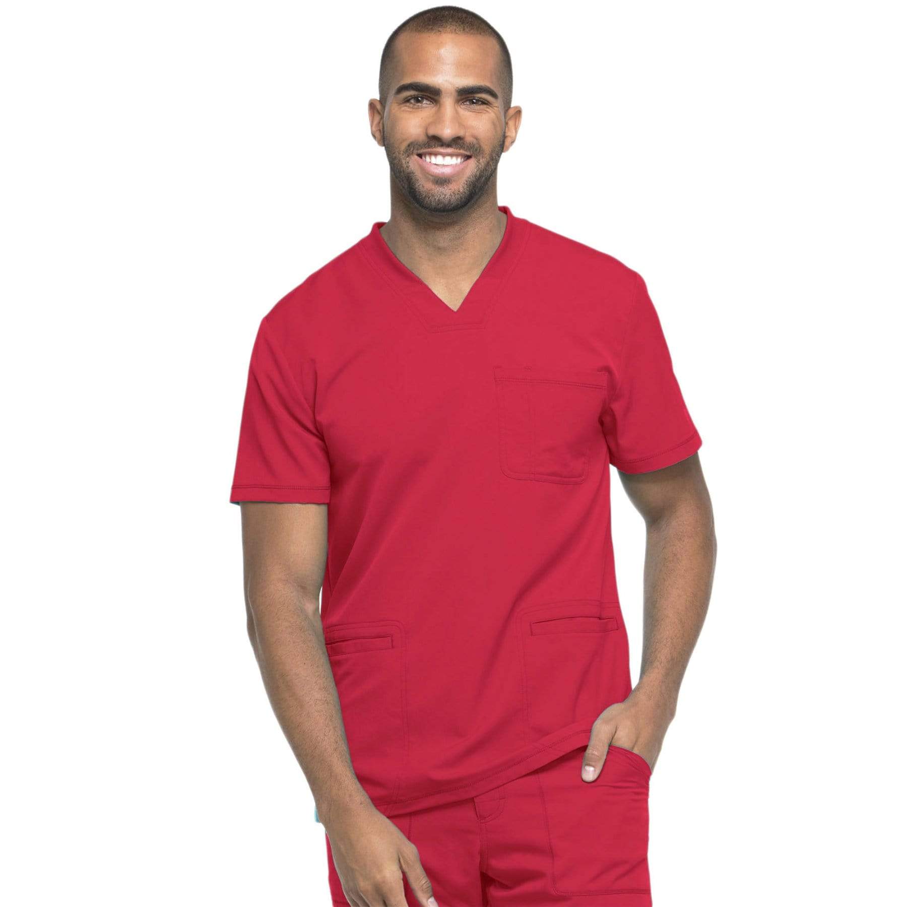 Dickies Scrubs Top 2XL Dickies Dynamix DK640 Scrubs Top Men Red