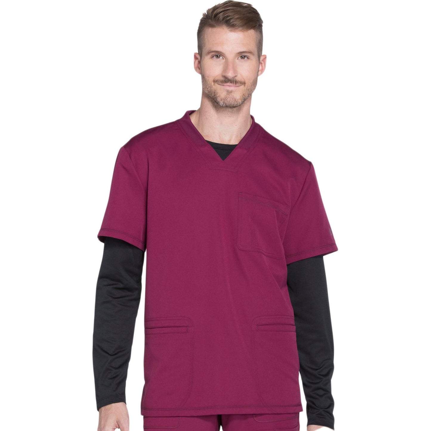 Dickies Scrubs Top 2XL Dickies Dynamix DK640 Scrubs Top Men Wine