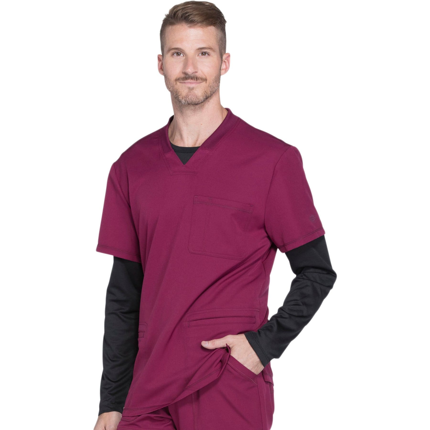 Dickies Scrubs Top Dickies Dynamix DK640 Scrubs Top Men Wine