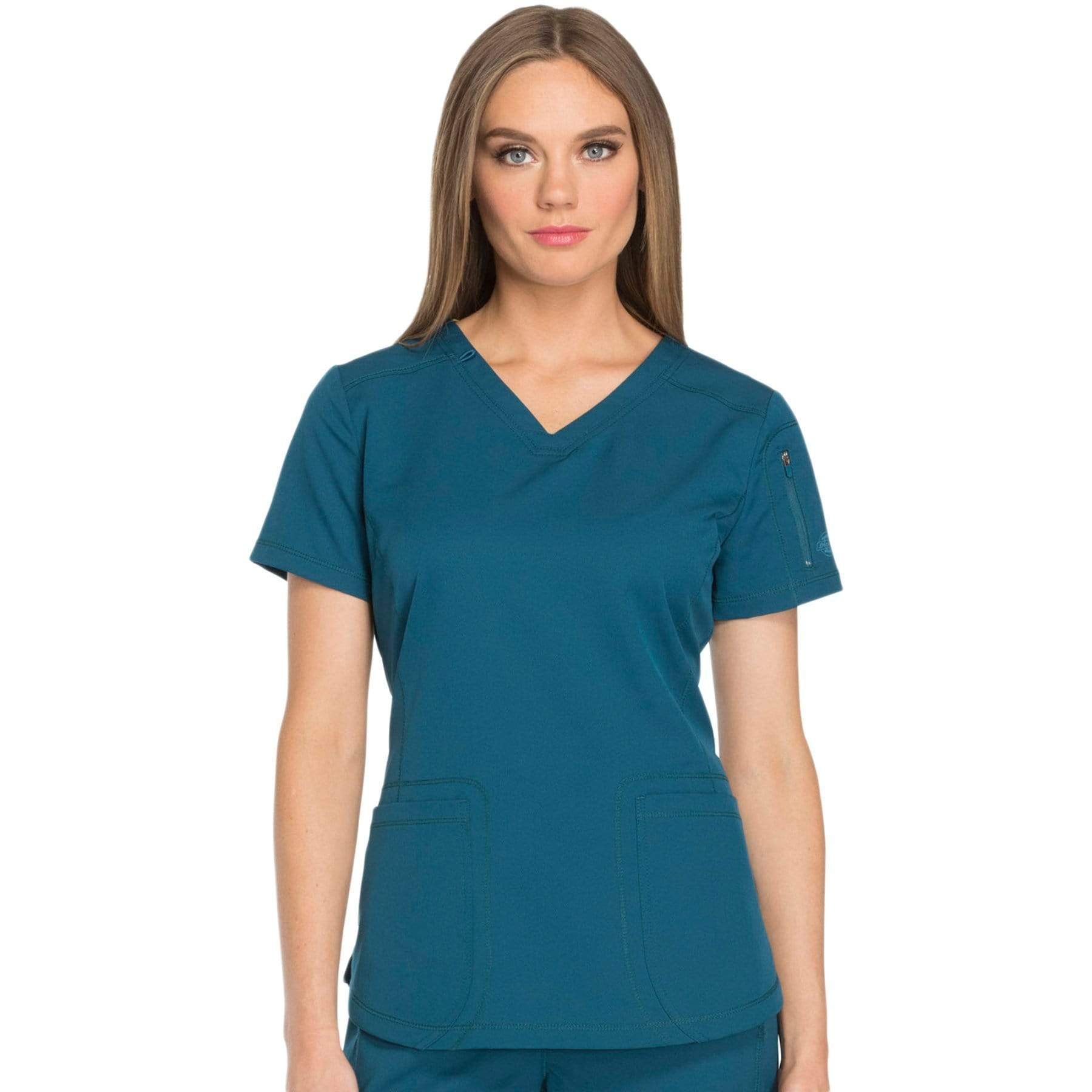 Dickies Scrubs Top 2XL Dickies Dynamix DK730 Scrubs Top Women Blue