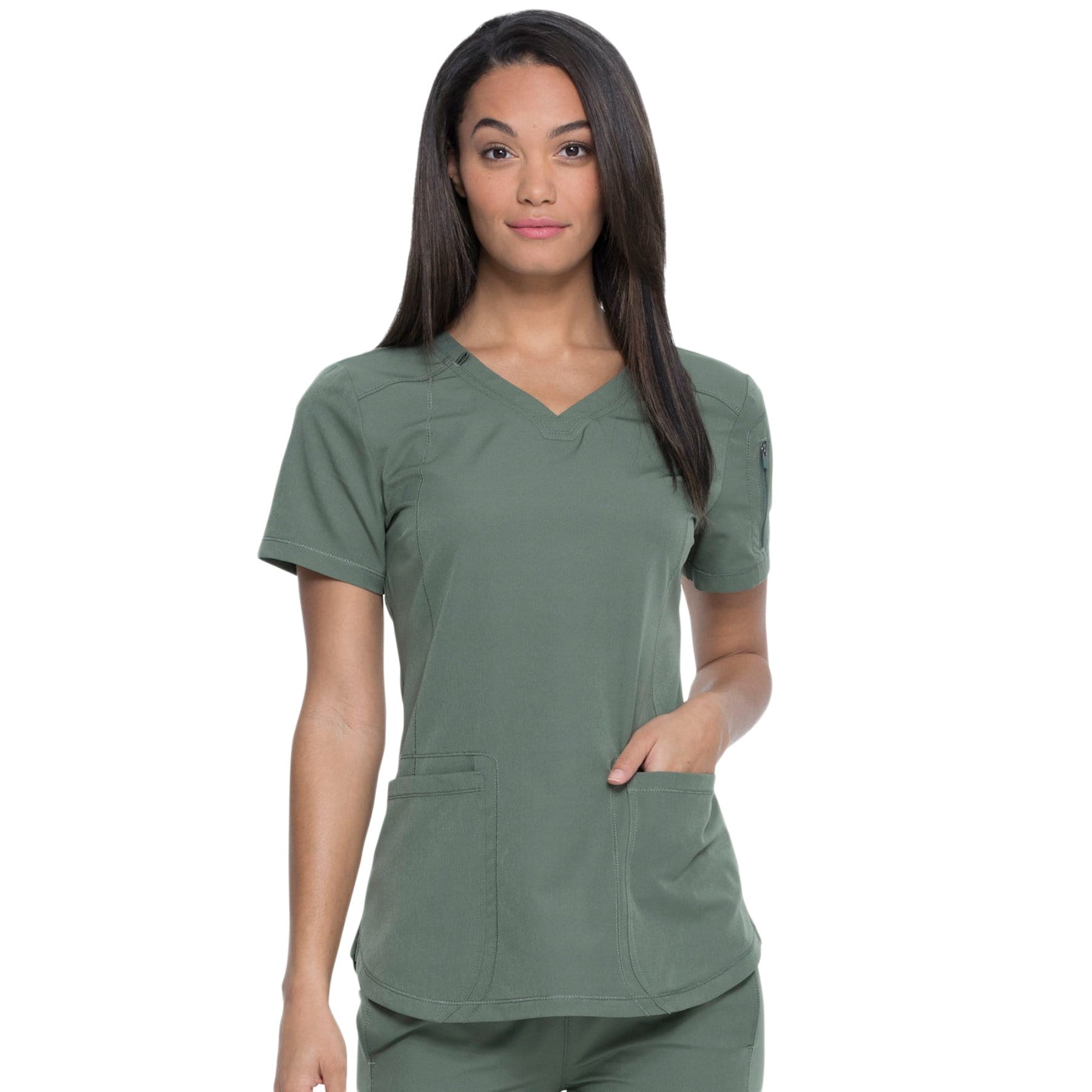 Dickies Scrubs Top 2XL Dickies Dynamix DK730 Scrubs Top Women Olive