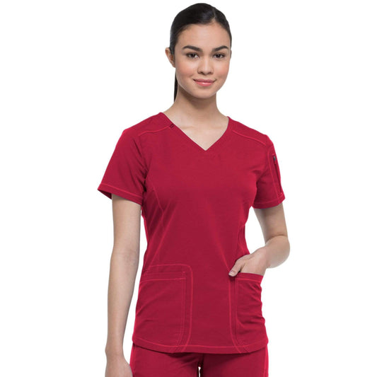Dickies Scrubs Top 2XL Dickies Dynamix DK730 Scrubs Top Women Red