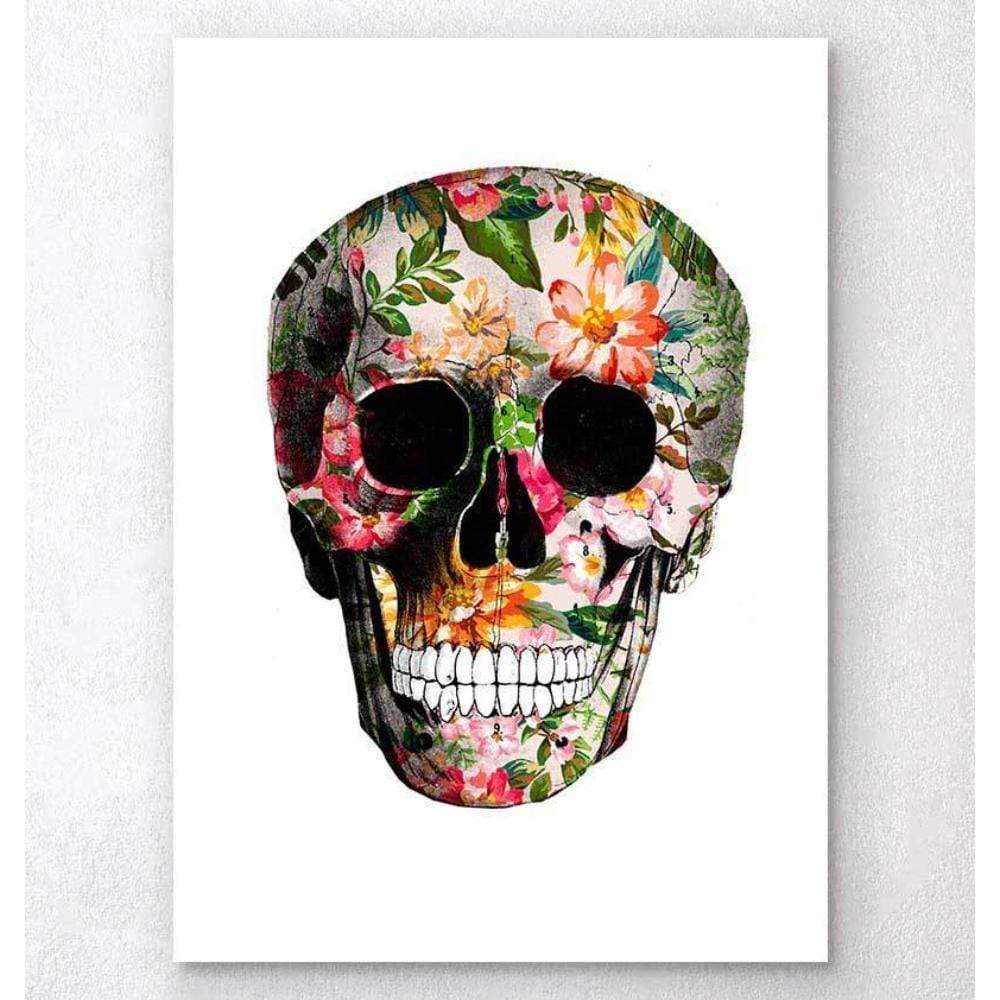 Codex Anatomicus Anatomical Print A5 Size (14.8 x 21 cm) Floral Skull Art Print White Background