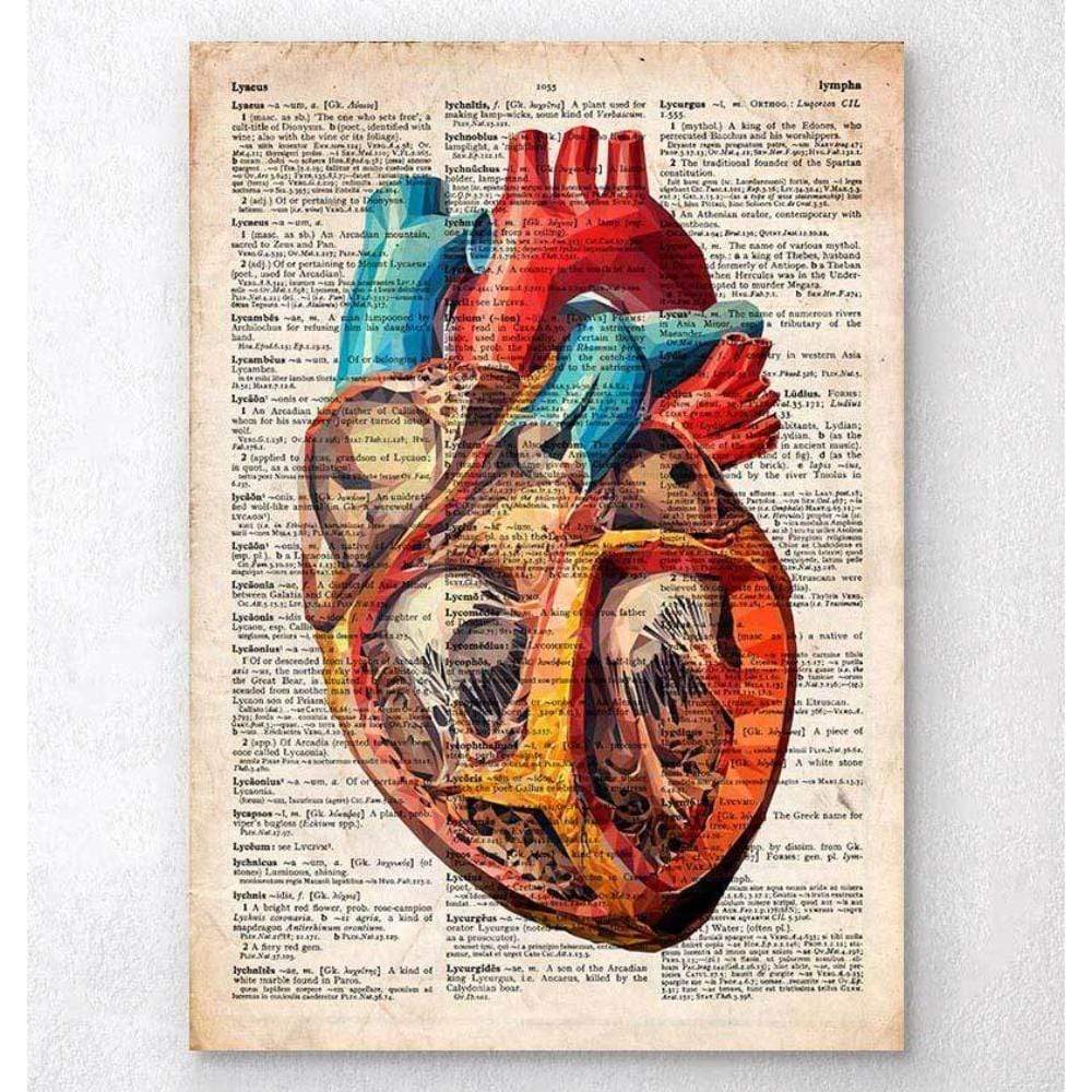 Codex Anatomicus Anatomical Print Geometric Heart Anatomy Old Dictionary Page
