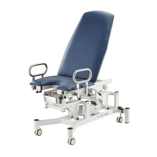 Pacific Medical Australia Gynae Chairs With Gas Lift Back / Navy Gynae Chair With Both Foot Stirrups & Footpad