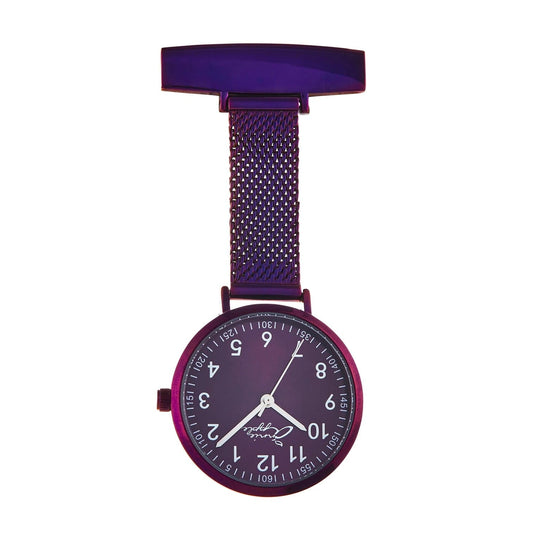 Annie Apple Fob Watches Meraki Silver/Purple Mesh Fob Watch