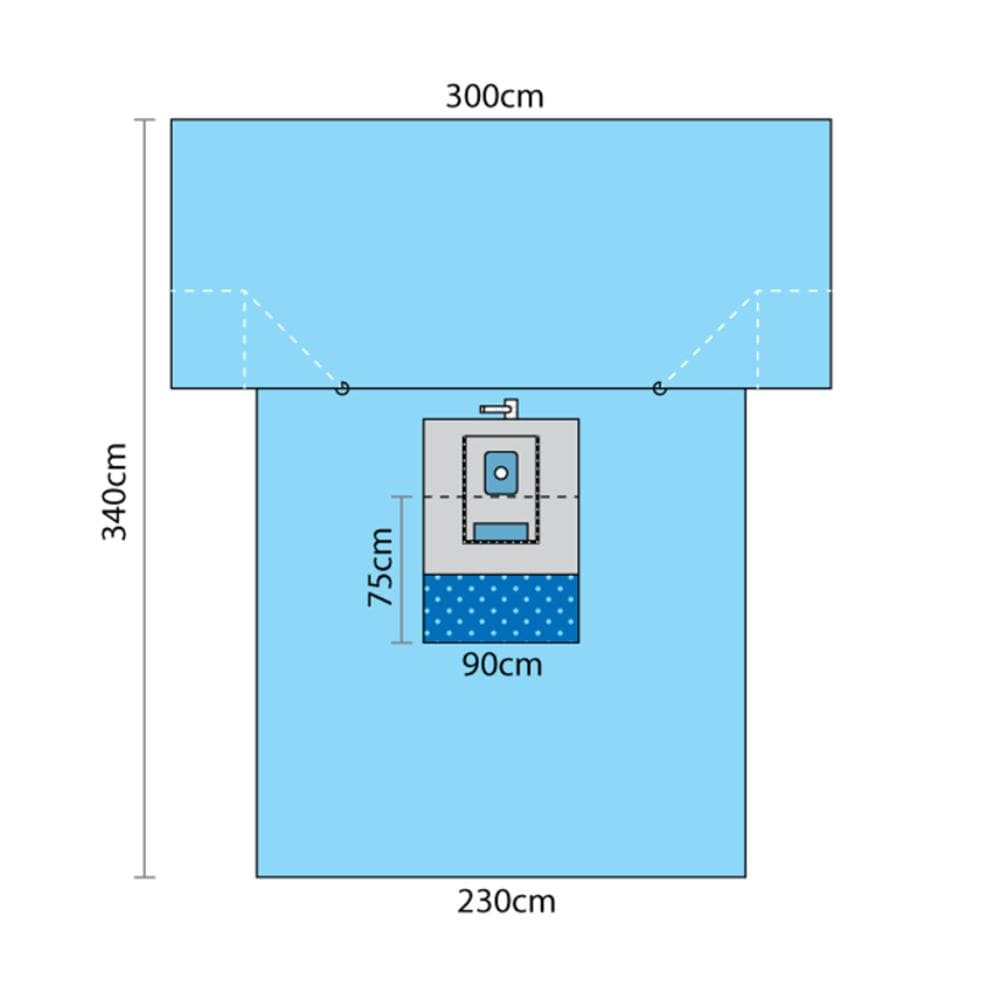 Multigate Drapes & Equipment Covers T Drape W/Pouch / Sterile / 28-527 Multigate Speciality Drapes