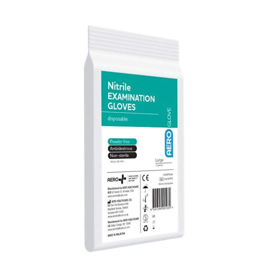 Aero Healthcare Nitrile Gloves Nitrile Powder Free Gloves Large Bag/2