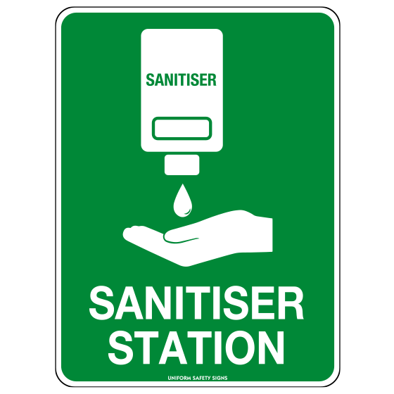Aero Healthcare Signage Off-Wall Poly Hand Sanitiser Station Sign 22.5 x 22.5cm