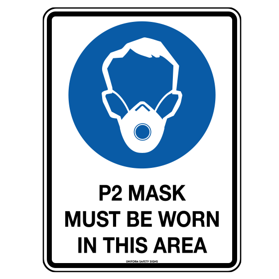 Aero Healthcare Signage Poly P2 Mask Sign 30 x 22.5cm