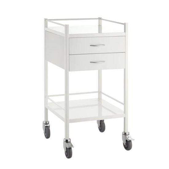 Pacific Medical Australia Instrument Trolleys 2 Drawer / 500 x 500 x 967 / Lockable Top Drawer Powder Coated Instrument Trolley Single Width