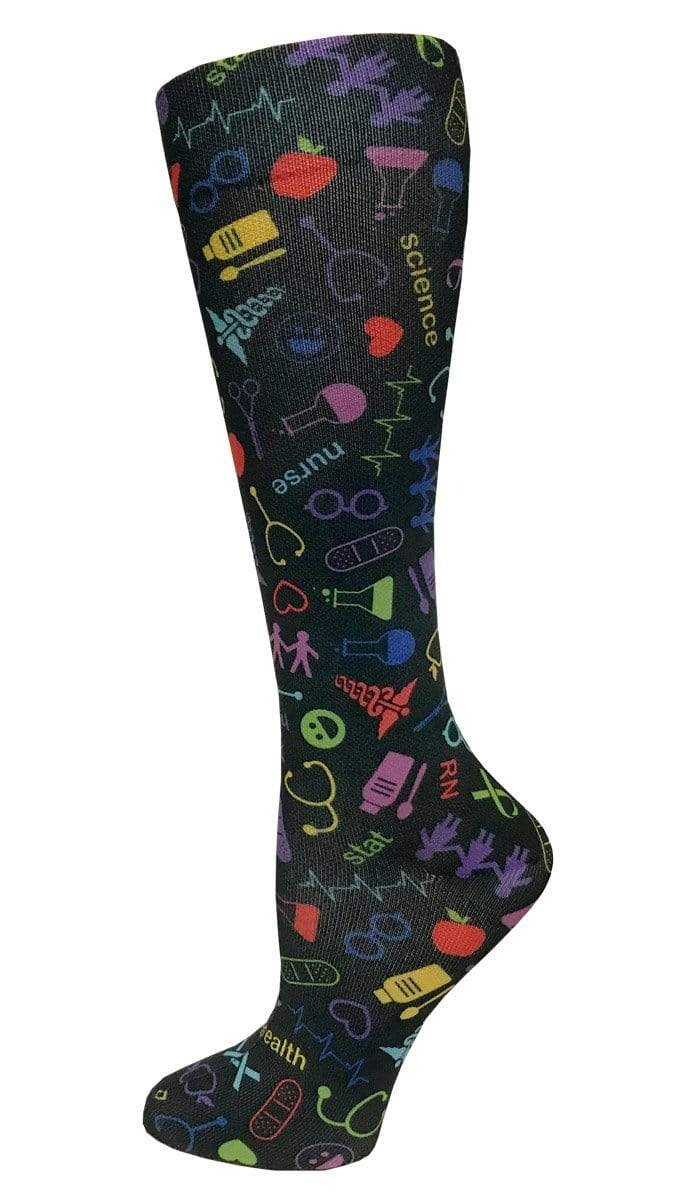 Prestige Medical Socks Medical Symbols Black Prestige 30cm Soft Comfort Compression Socks