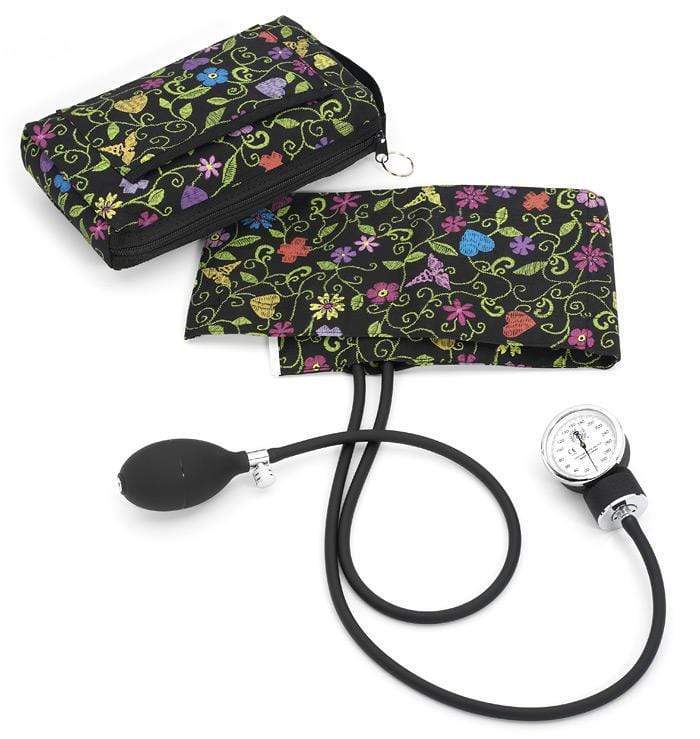 Prestige Medical Hand Held Sphygmomanometers Floral Stitch Black / Adult 10.0"-16.0" Prestige Premium Aneroid Sphygmomanometer with Carry Case
