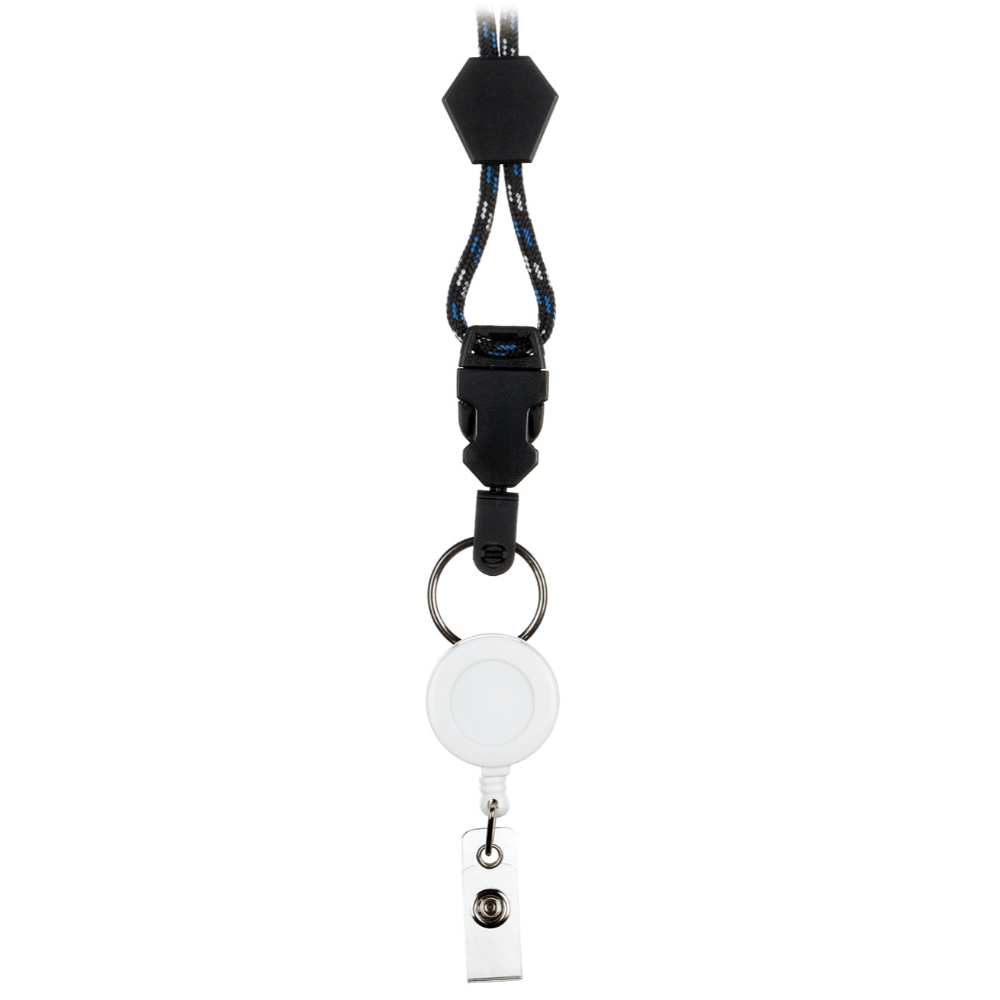 Prestige Medical Lanyards Black Blue White Prestige Retractable Neck Lanyard