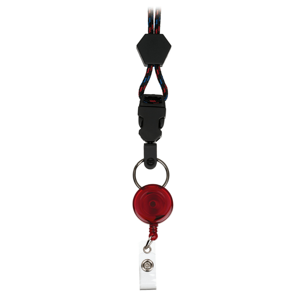 Prestige Medical Lanyards Black Red Blue Prestige Retractable Neck Lanyard