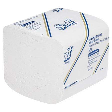 Scott Single Sheet Toilet Tissue Pack/500 / 1Ply Interleaved Scott Single Sheet Toilet Tissue