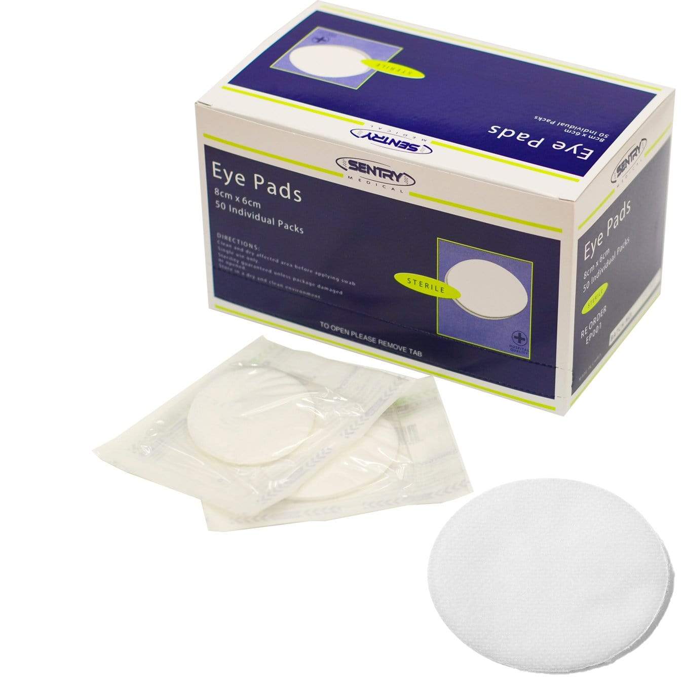 Sentry Medical Eye Pads 6cm x 8cm / Sterile Sentry Eye Pad