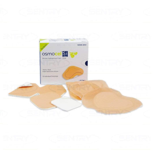 Sentry Medical Exuding Wound Dressings 18cm / 18cm / Sterile Sentry Osmocel Si Silicone Hydroporous Foam Sacrum Butterfly Bordered