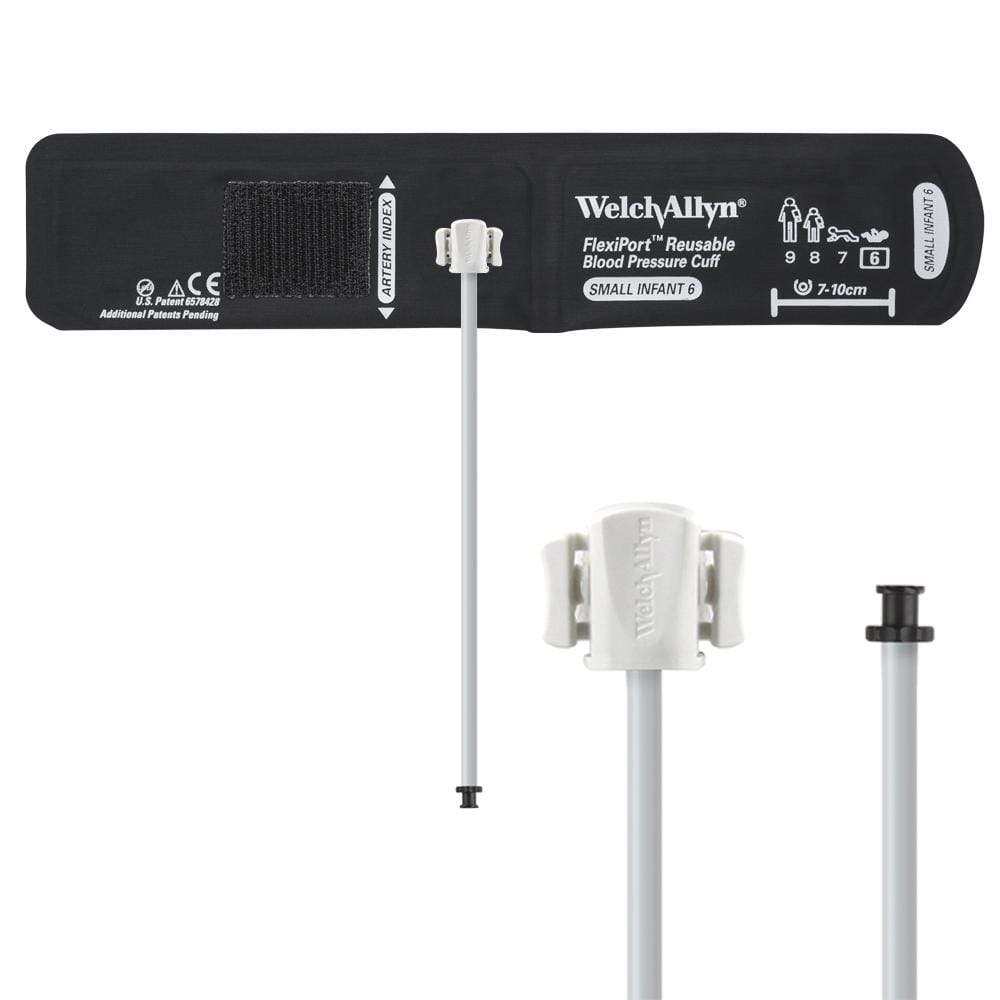 Welch Allyn Blood Pressure Cuffs Small Infant Size 6 7-10cm / One-Tube TP Connector Welch Allyn Reusable FlexiPort Blood Pressure Cuffs