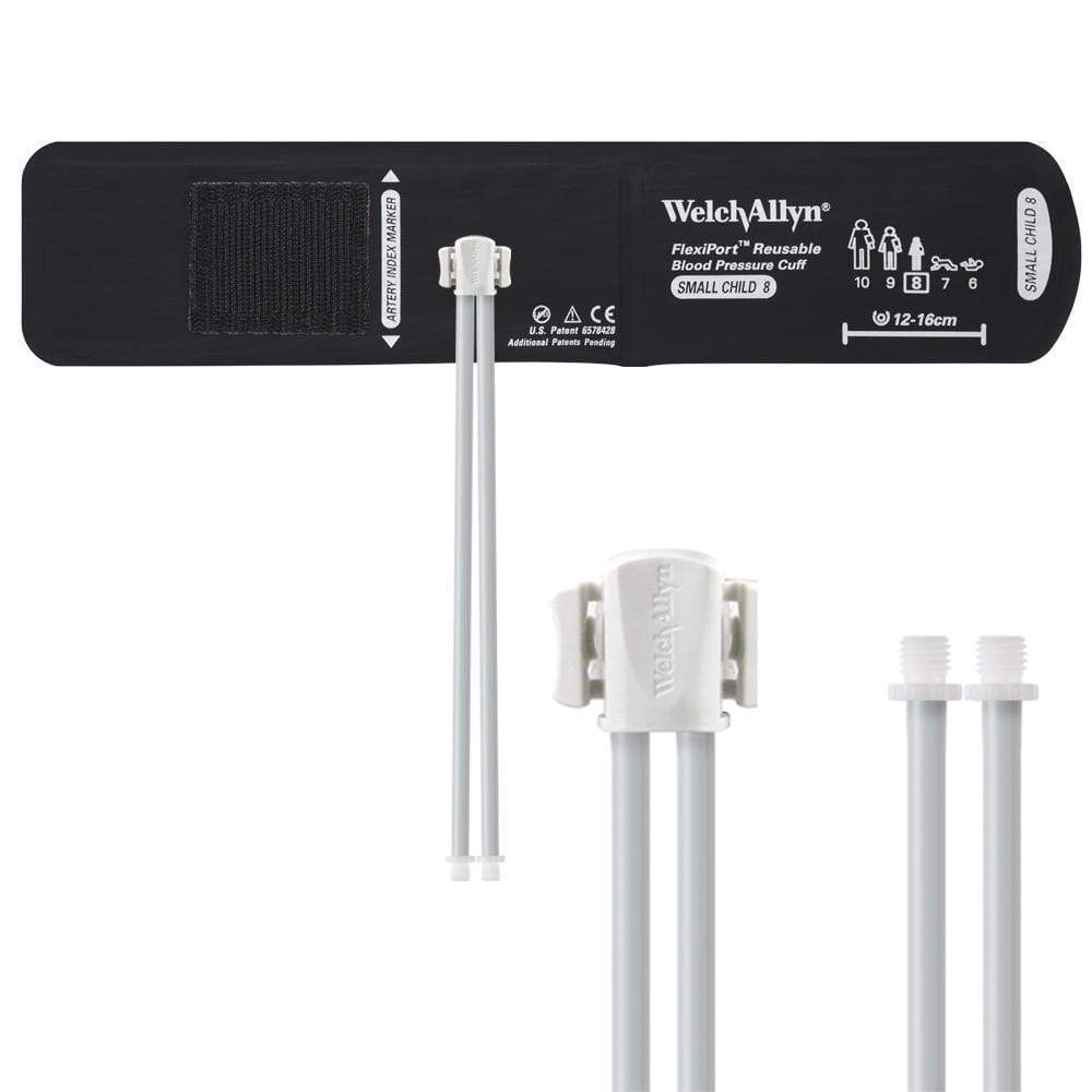 Welch Allyn Blood Pressure Cuffs Small Child Size 8 12-16cm / Two-Tube Screw Welch Allyn Reusable FlexiPort Blood Pressure Cuffs