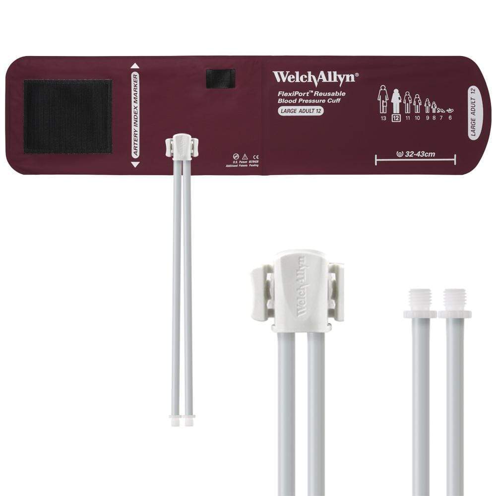 Welch Allyn Blood Pressure Cuffs Large Adult Size 12 32-43cm / Two-Tube Screw Welch Allyn Reusable FlexiPort Blood Pressure Cuffs