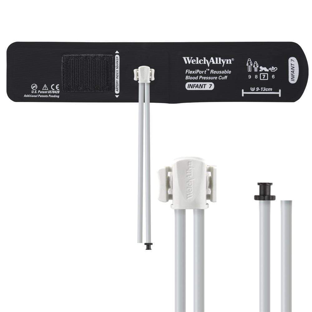 Welch Allyn Blood Pressure Cuffs Infant Size 7 9-13cm / Two-Tube TP Connector and Empty Tube Welch Allyn Reusable FlexiPort Blood Pressure Cuffs