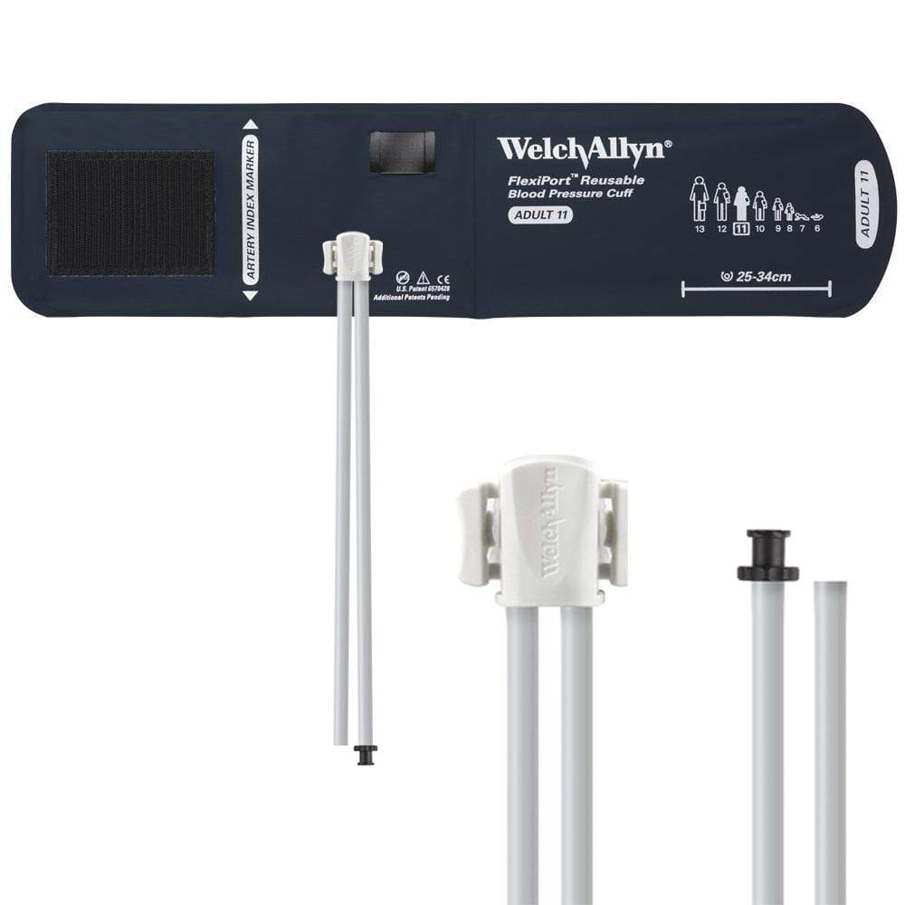 Welch Allyn Blood Pressure Cuffs Adult Size 11 25-34cm / Two-Tube TP Connector and Empty Tube Welch Allyn Reusable FlexiPort Blood Pressure Cuffs