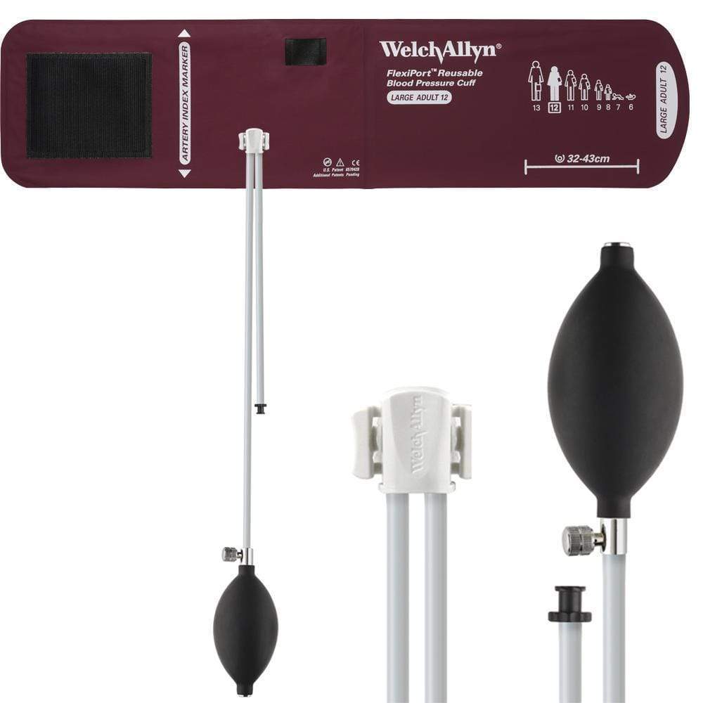 Welch Allyn Blood Pressure Cuffs Large Adult Size 12 32-43cm / Two-Tube Inflation System Welch Allyn Reusable FlexiPort Blood Pressure Cuffs